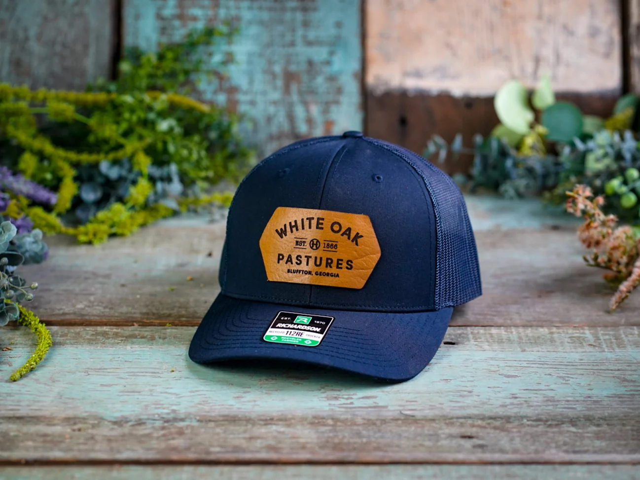 Adjustable Hat with Leather Logo - Image 4
