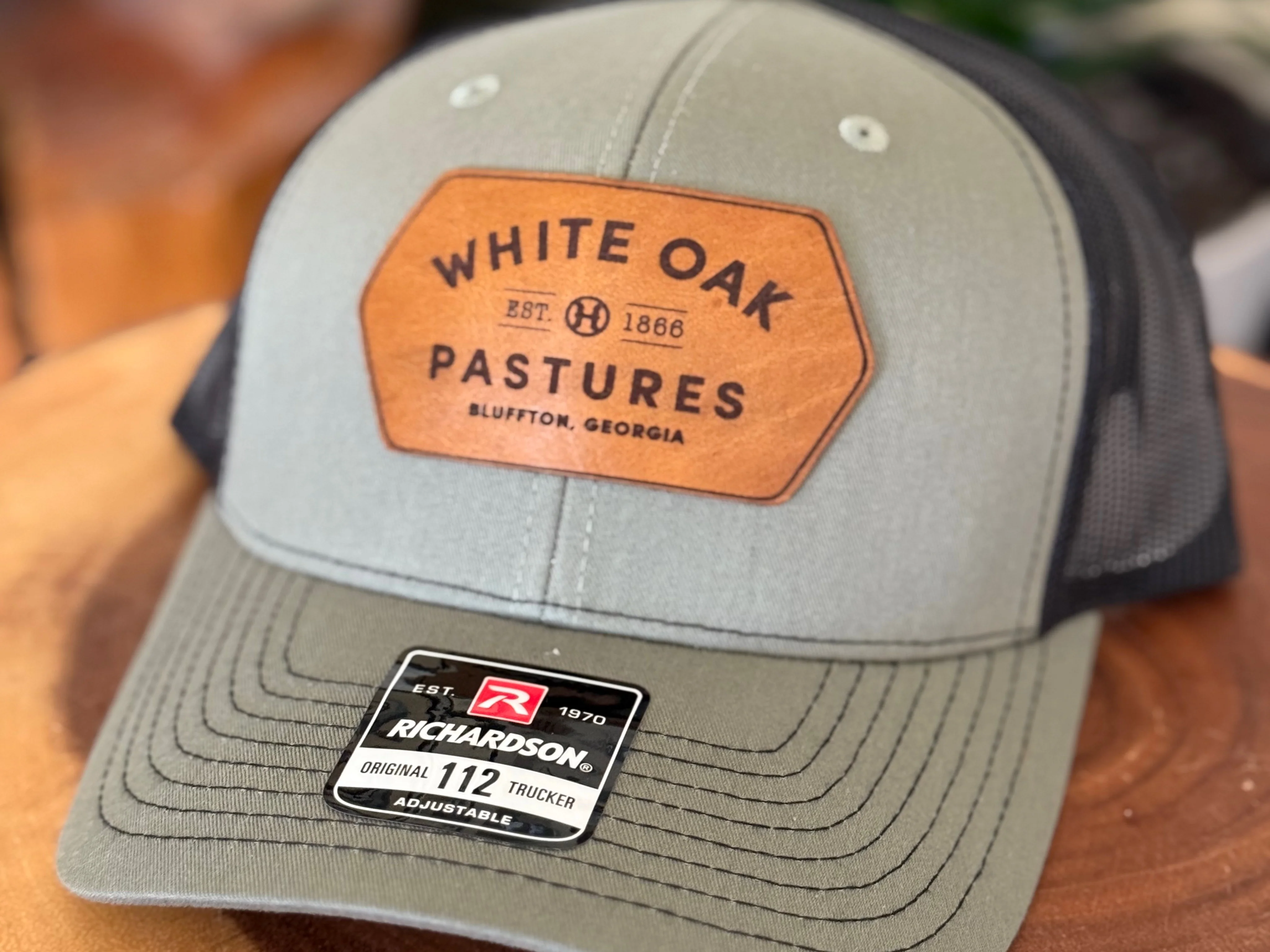 Adjustable Hat with Leather Logo - Image 5